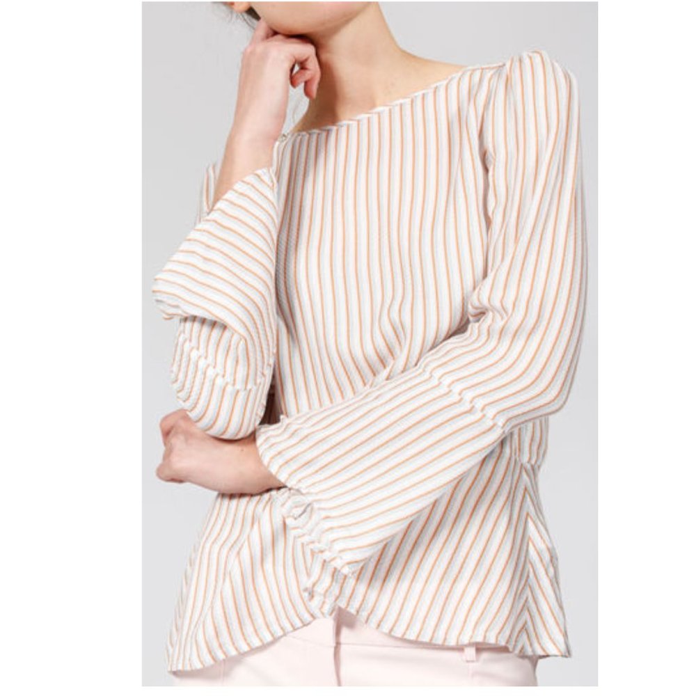 Blouse by Patrizia Pepe striped Straight cut Crew